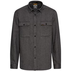 camel active - Shirt - Steengrijs - Lange Mouwen - Met Borstzakken