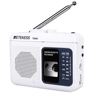 Retekess TR606 Draagbare Radio, Cassettes met Muziek, Cassette Recorder, FM AM radio met Cassette Speler Recorder