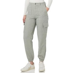 KAFFE Cargobroek voor dames, gestreept, casual, regular fit, elastische manchetten, Groen/witte streep, 40
