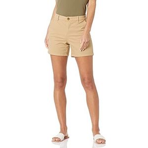 Amazon Essentials Chino short voor dames, 5 inch binnenbeenlengte (verkrijgbaar in rechte en ronde pasvorm), kaki bruin, 18