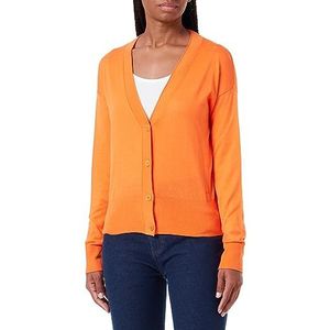 BOSS Gebreid damesvest, Open Oranje, S