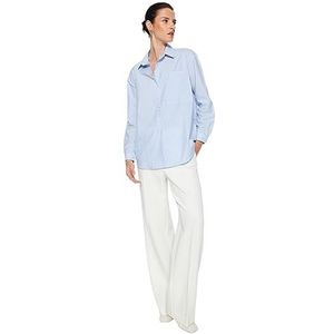Trendyol Gestreept overhemd met lange mouwen voor dames, blauw, 38