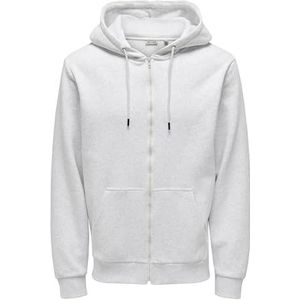 ONLY & SONS - ONSCERES ZIP THR. HOODIE SWEAT - Capuchonsweatvest - Super Light Grey Melange