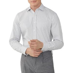 Hackett London Heren Melange Stripes Shirt, Grijs (Grijs/Wit), XL