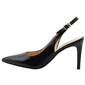 caissa Dames slingback-pumps van leer, zwart, 38 EU, zwart, 38 EU