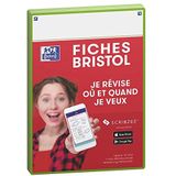 Oxford Revision 2.0 indexkaarten, DIN A5 (14,8 x 21 cm), effen kleur, wit, voorzijde/achterkant - lijst groen