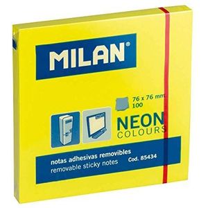 Karteczki Milan neonowe 75x75 mm zólte, 80 sztuk: 85434