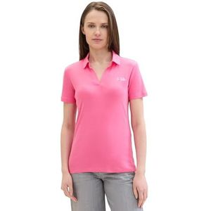 TOM TAILOR Basic poloshirt voor dames met logo, 15799 - Carmine Pink, XXL
