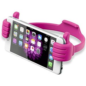 XLayer Colour Line mobiele telefoon houder Thumbs Up, standaard voor smartphone en tablet tot 10,1 inch (26,6 cm), roze