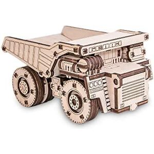 EWA Eco-Wood-Art - BELAZ Mini - Houten mechanisch 3D puzzel-Puzzel voor volwassenen en tieners-Lijmloze zelfassemblage - 105 stukjes, hout