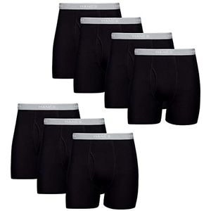 Hanes Tagless Cool Dri boxershorts voor heren, met comfortabele flexband, meerdere verpakkingen verkrijgbaar, pak van 7, zwart, S