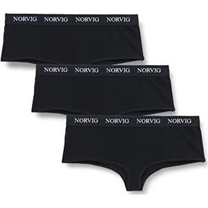 NORVIG Dames 3-pack zwarte hipster panty's, S