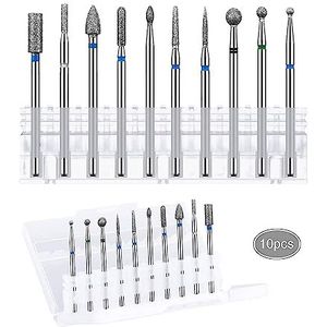 Professionele Diamantbits - Gelegeerde Wolfraamstalen Bits - 10 Stuks - Voor Nagelfrees en Manicure