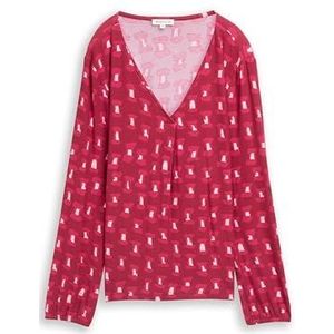 Tom Tailor - Loose Fit Shirt - Viscosemix - Lange Mouwen - All-over Motief