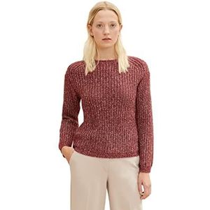 TOM TAILOR Dames Basic trui 1034058, 30812 - Port Red Melange, 3XL
