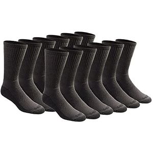 Dickies Heren multi-pack Dri-tech vochtregeling Crew sokken (18 stuks, Houtskool (12 paar), 46-49 EU