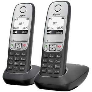 Allrounder - Huistelefoon zwart draadloos met twee handset - Handsfree bellen