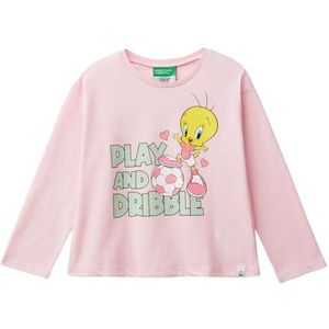 United Colors of Benetton T-shirt voor meisjes en meisjes, Roze, 3 jaar