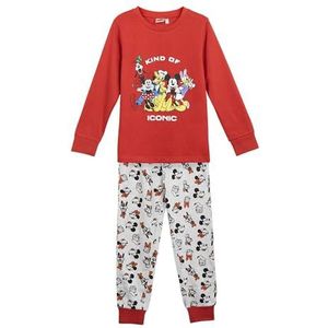 CERDÁ LIFE'S LITTLE MOMENTS Lange single-jersey, exclusief design, comfortabel en zacht, pyjama Mickey Mouse, uniseks, kinderen, Rood, 10 Jaar