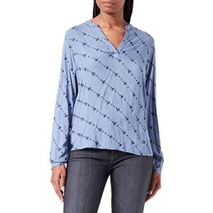 KAFFE Dames V-hals blouse, lang, bedrukt, Infinity/Black Graphic Lines, 34