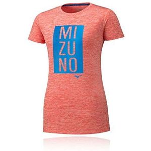 Mizuno dames Impulse Core Blocks T-shirt - oranje, blauw