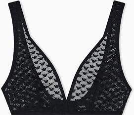 Emporio Armani All Over Eagle Mesh Unpadded Bralette Bh