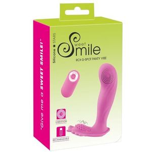 Sweet Smile G-Spot Panty Vibe - spannende stimulator voor vrouwen, 10 vibratiemodi, glad oppervlak, klein en handig, penisvormige schacht, roze