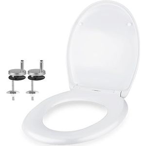goldenwarm Witte toiletdeksel ovaal wc-bril afneembaar toiletbril softclose quick-release-functie wc-deksel