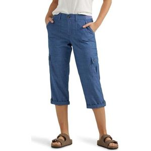 Lee Women's Ultra Lux Comfort with Flex-to-Go Cargo Capri Pant Chambray 12