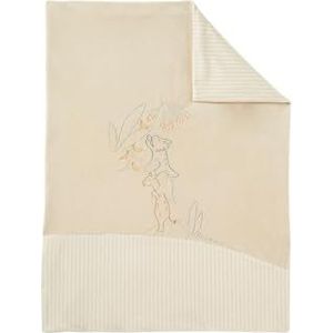 Noukie's Deken van Veloudoux, giraf, dinosaurus en neushoorn, 75 x 100 cm, beige