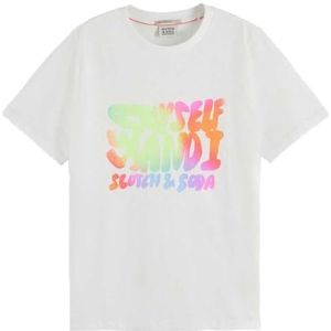 Scotch & Soda Dames Regular Fit Front Artwork T-shirt, wit 0006, M