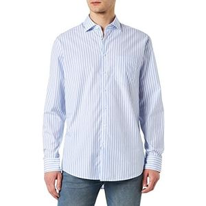 Seidensticker Men's Regular Fit shirt met lange mouwen, blauw, 45, blauw