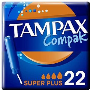 Tampax - Compak - Tampons - Super Plus - 22 afzonderlijke hoezen - Zonder geur en kleurstoffen