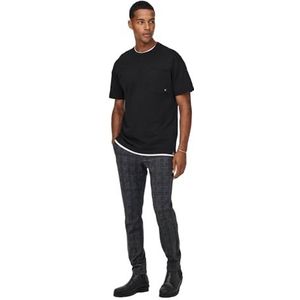 ONLY & SONS ONSMAKR Check Pants HY GW 9887 NOOS Chino voor heren, zwart, 33W / 32L