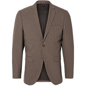 SELETED HOMME Heren Slhslim-Liam Mini Check BLZ Flex B Noos jasblazer, Dark Olive/Checks: mini, 58