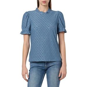 Vila Vikawa S/S Flounce Top-Noos T-shirt voor dames, Coronet Blue, M