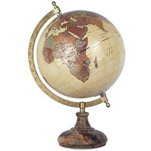 Globe, koper en goudtinten, 22 x 20 x 33,50 cm