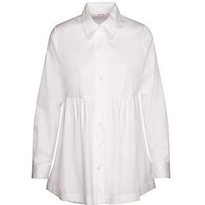 Seidensticker Damesblouse - Fashion Blouse - Curvy Fit - Hemdblouse kraag - Lange mouwen - Stretch - Katoenmix, wit, 52 Grote maten