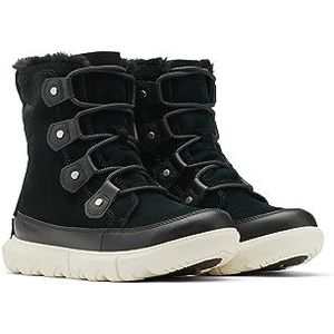 Sorel Dames Explorer II Joan Faux Fur Boot - waterdichte suède laarzen, Zwarte Fawn, 39.5 EU