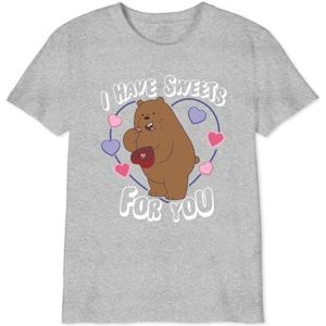 We Bare Bears T-shirt voor meisjes, Grijs Chinees, 8 Jaren