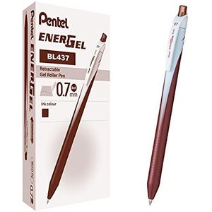 Pentel BL437 Energel Slim Roller Snap 0,7 mm, bruin 12 stuks