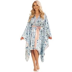 KALIMO Dames Hulhule badjas, blauw, maat L badjas, large, blauw, L