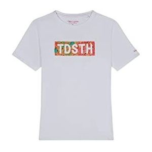 Teddy Smith T- Ezio 2 MC T-shirt, wit/motief 1, maat S heren