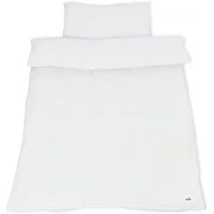 Muslin duvet cover set for cot beds, white, 2 parts