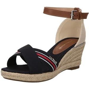 Tom Tailor Dames 5390090017 sandalen met sleehak, marineblauw, 36 EU, Donkerblauw, 36 EU