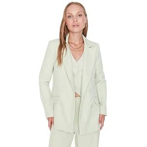 Trendyol Effen blazer met reverskraag voor dames, Munt, 60