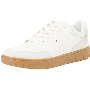 Tommy Hilfiger Heren TH Basket CORE LTH Mix ESS Cupsole Sneaker, Calico, 10 UK, Calico, 44 EU