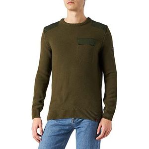 Timezone Heren Fabricmix Crewneck Sweater Sweatshirt, Army Olive, M