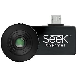 Seek Thermal Compacte, voordelige warmtebeeldcamera met micro-USB-aansluiting en waterdichte beschermhoes, compatibel met Android smartphones, zwart