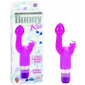 Platin Edition Bunny Kiss, vibrator met clitorisstimulatie, roze